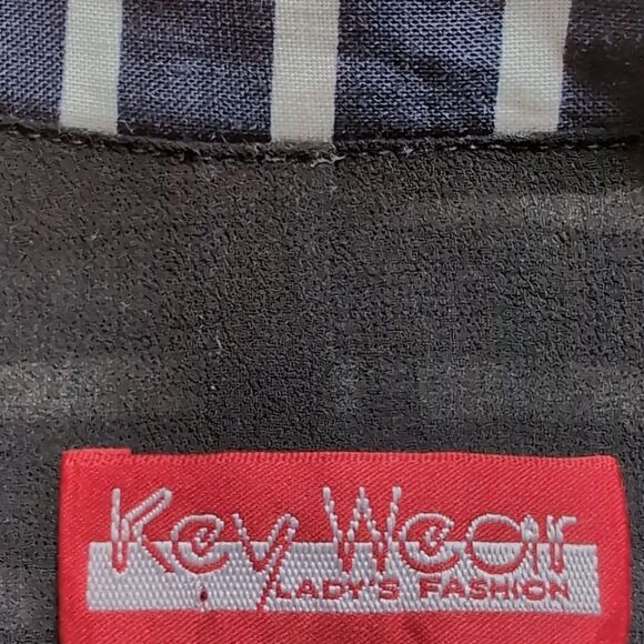 Linen Blend Navy Striped Waistcoat Vest Size M - Picture 2 of 12